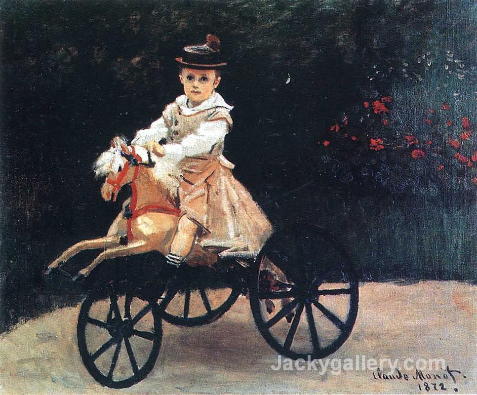 Jean Monet on a Mechanical Horse by Claude Monet paintings reproduction